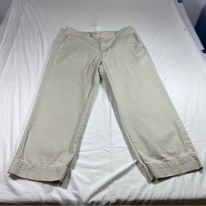 Tommy Hilfiger Wide Leg Jeans Cotton Canvas Cream Sz 12 Woman’s High Ris…